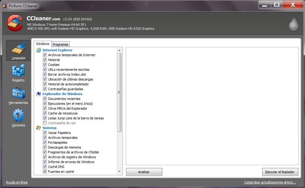 CCleaner, limpiador de PC