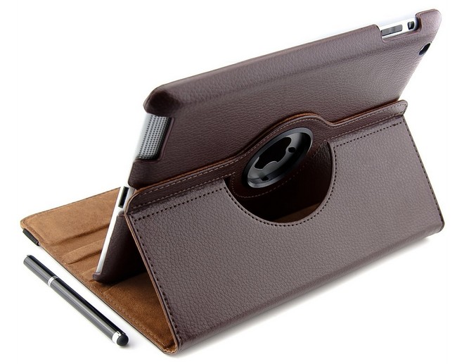 Funda de cuero para iPad 2, 3 y 4