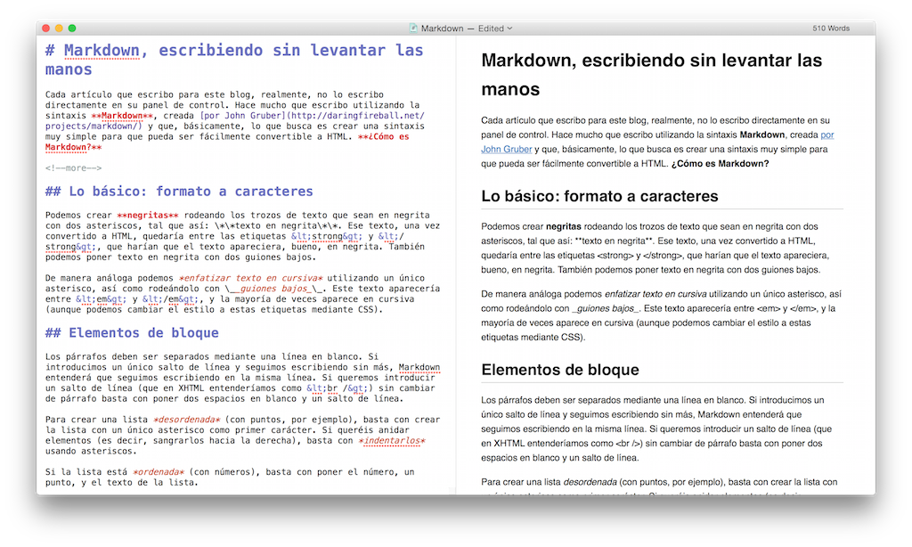 Markdown, escribiendo sin levantar las manos